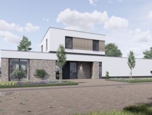 Kubistische woning schetsen