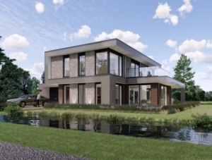 Kubistische woning schetsen