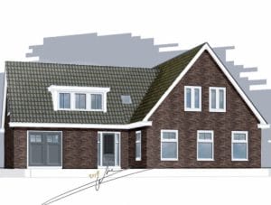 Bedrijfswoning schetsen